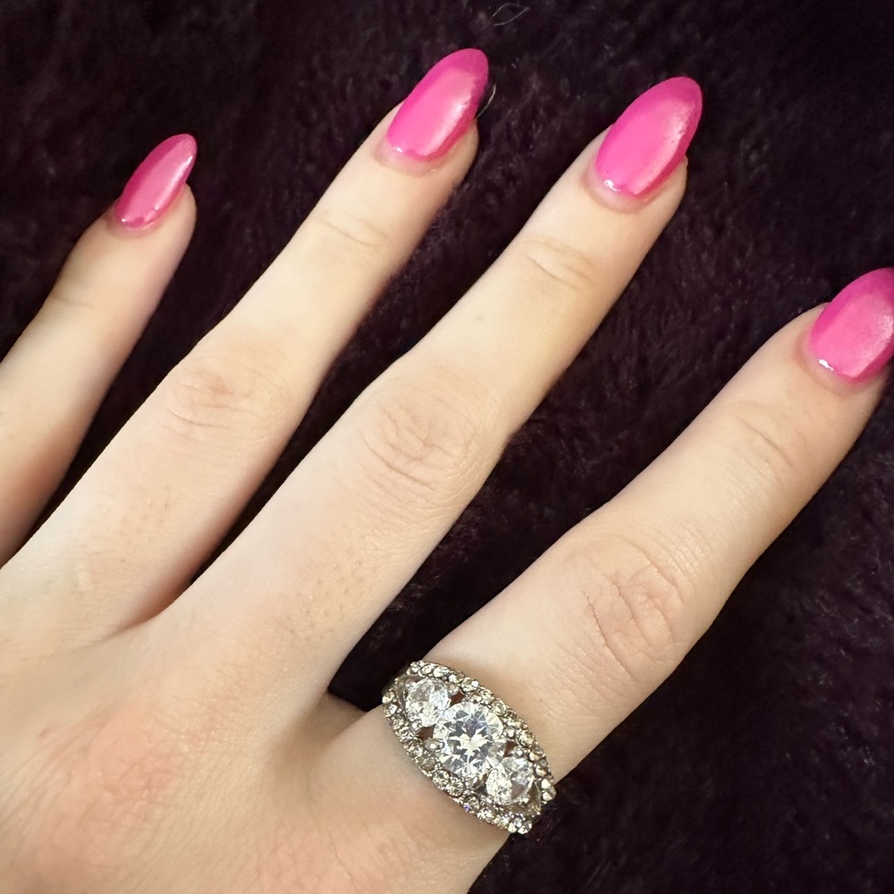 Silver Crystal Ring - image 3